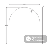 Fienza PEM900A Arch Mirror 900 x 1050mm Adelaide Only - Mirrors