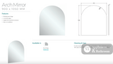 Fienza PEM900A Arch Mirror 900 x 1050mm Adelaide Only - Mirrors