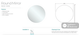 Fienza PEM900R Round Mirror 900mm - Mirrors