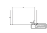 Fienza PEM9060G Pencil Edge Rectangular Glue-On Mirror 900 x 600mm - Mirrors