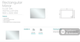 Fienza PEM9060G Pencil Edge Rectangular Glue-On Mirror 900 x 600mm - Mirrors