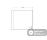 Fienza PEM9090G Pencil Edge Rectangular Glue-On Mirror 900 x 900mm - Mirrors
