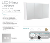 Fienza PSC1200MW-LED 1200mm Mirror LED Cabinet Satin White - Mirrors & Cabinets