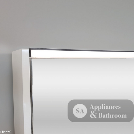 Fienza PSC1200MW-LED 1200mm Mirror LED Cabinet Satin White - Mirrors & Cabinets
