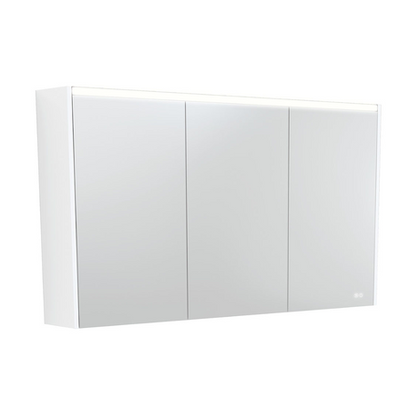 Fienza PSC1200MW-LED 1200mm Mirror LED Cabinet Satin White - Mirrors & Cabinets