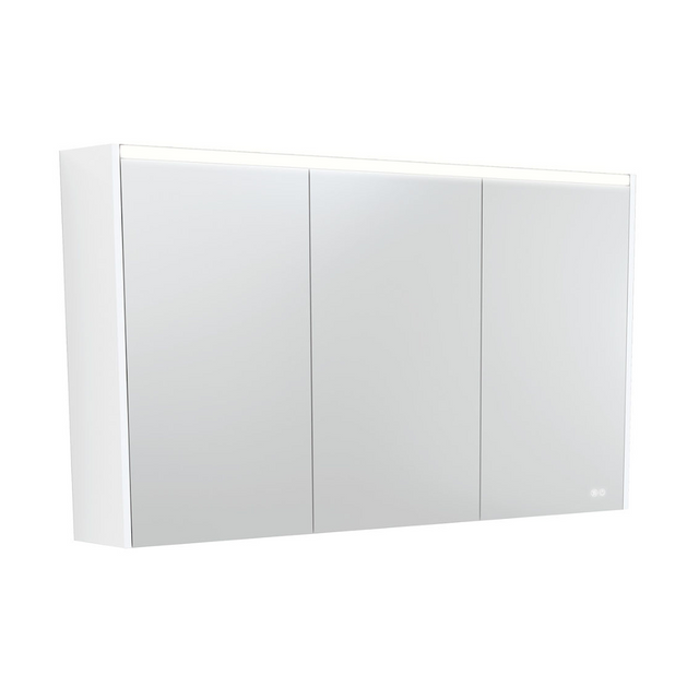 Fienza PSC1200MW-LED 1200mm Mirror LED Cabinet Satin White - Mirrors & Cabinets