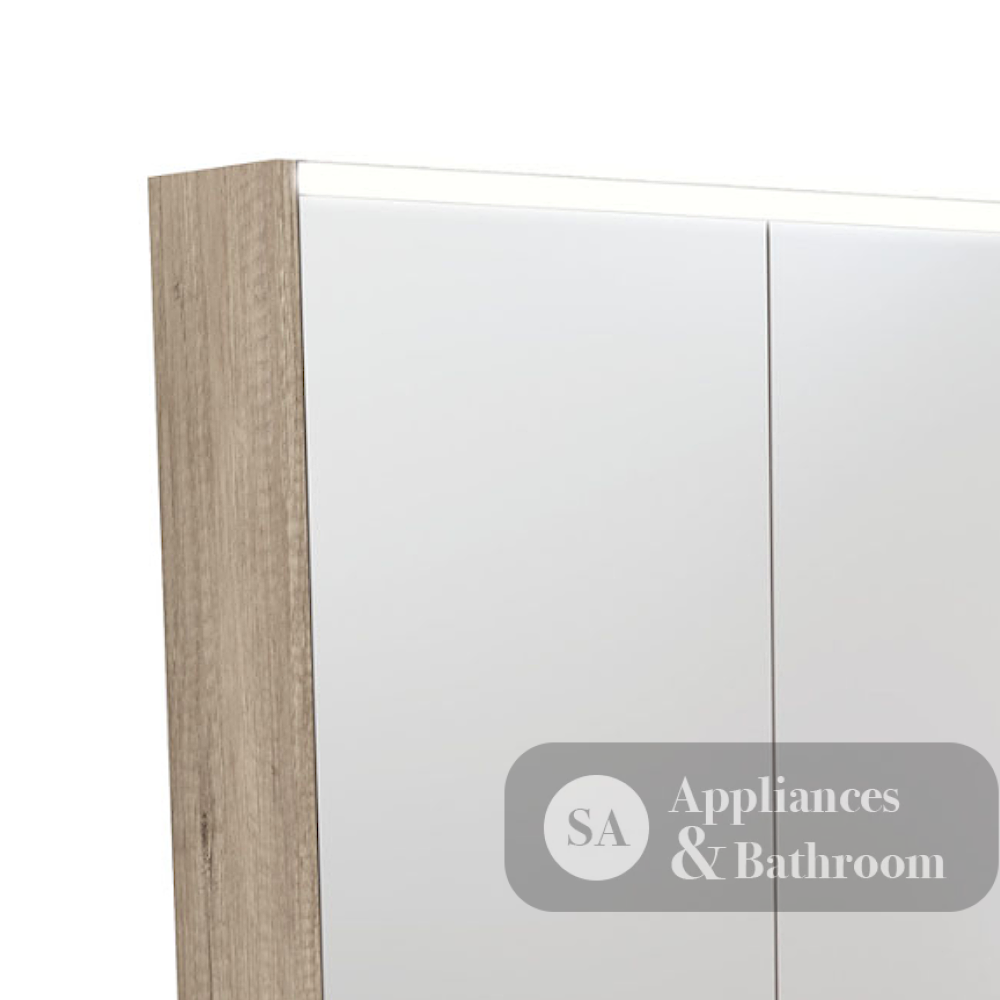 Fienza PSC1200S-LED 1200mm Mirror LED Cabinet Scandi Oak - Mirrors & Cabinets