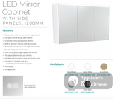 Fienza PSC1200S-LED 1200mm Mirror LED Cabinet Scandi Oak - Mirrors & Cabinets