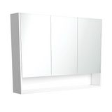 Fienza PSC1200SMW 1200mm Mirror Cabinet with Undershelf Satin White - Mirrors & Cabinets