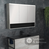 Fienza PSC1200SMW-LED 1200mm Mirror LED Cabinet with Undershelf Satin White - Mirrors & Cabinets