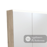 Fienza PSC1200SS-LED 1200mm Mirror LED Cabinet with Undershelf Scandi Oak - Mirrors & Cabinets