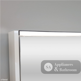 Fienza PSC1200SW-LED 1200mm Mirror LED Cabinet with Undershelf Gloss White - Mirrors & Cabinets