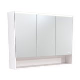 Fienza PSC1200SW-LED 1200mm Mirror LED Cabinet with Undershelf Gloss White - Mirrors & Cabinets