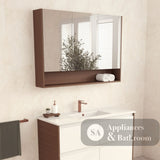 Fienza PSC1200SWA 1200 Mirror Cabinet with Display Shelf Walnut - Mirrors & Cabinets