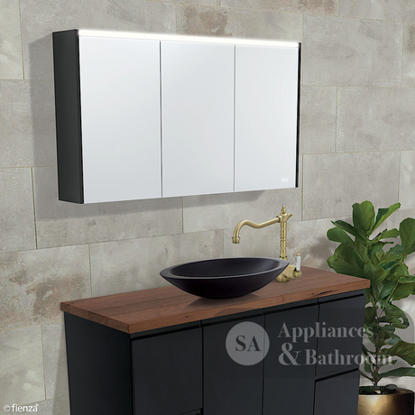 Fienza PSC1200W-LED 1200mm Mirror LED Cabinet Gloss White - Mirrors & Cabinets