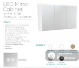 Fienza PSC1200W-LED 1200mm Mirror LED Cabinet Gloss White - Mirrors & Cabinets