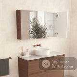 Fienza PSC1200WA 1200 Mirror Cabinet with Walnut Side Panels - Mirrors & Cabinets