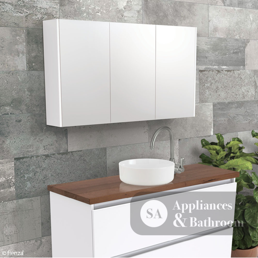 Fienza PSC1500W Mirror Cabinet 1500mm with Side Panels White - Mirrors & Cabinets