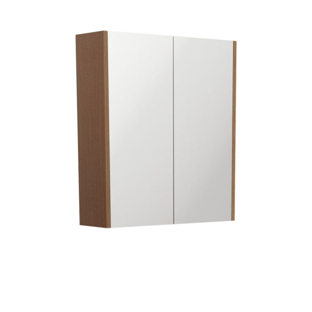 Fienza PSC600WA 600 Mirror Cabinet with Walnut Side Panels - Mirrors & Cabinets