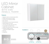 Fienza PSC750S-LED 750mm Mirror LED Cabinet Scandi Oak - Mirrors & Cabinets