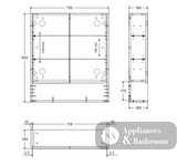 Fienza PSC750SMW 750mm Mirror Cabinet with Undershelf Satin White - Mirrors & Cabinets