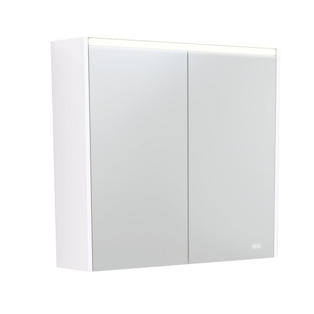 Fienza PSC750W-LED 750mm Mirror LED Cabinet Gloss White - Mirrors & Cabinets