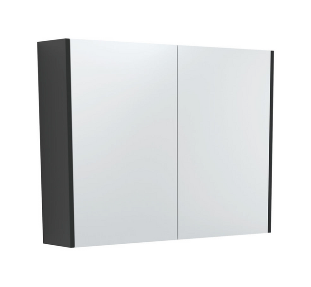 Fienza PSC900B 900 Mirror Cabinet with Satin Black Side Panels - Mirrors & Cabinets