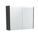 Fienza PSC900B-LED 900mm Mirror LED Cabinet Satin Black - Mirrors & Cabinets