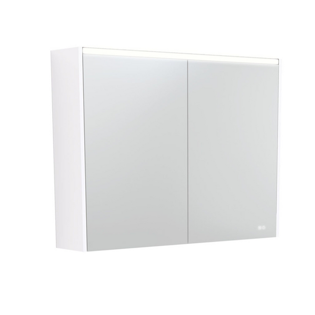 Fienza PSC900MW-LED 900mm Mirror LED Cabinet Satin White - Mirrors & Cabinets