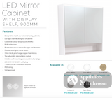 Fienza PSC900SS-LED 900mm Mirror LED Cabinet with Undershelf Scandi Oak - Mirrors & Cabinets
