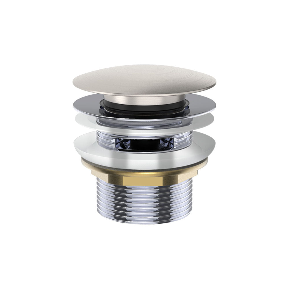 Fienza Pull-Out / Pop-up 40mm Bath Waste - Brushed Nickel - With Overflow - Bath Pop up Waste