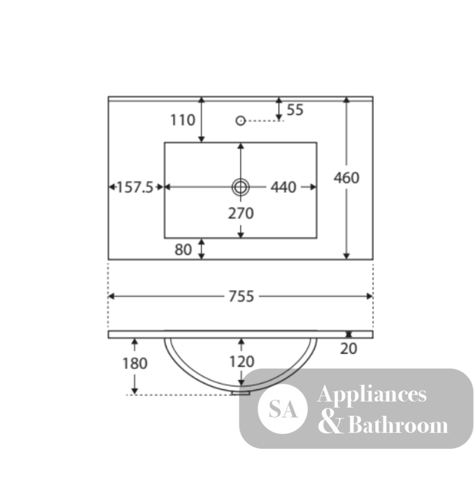 Fienza Quest Tcl75Q Manu 750Mm White Wall Hung Vanity Unit - Special Order Units