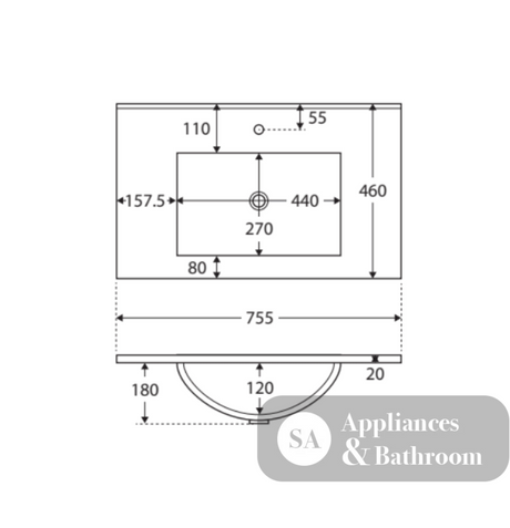 Fienza Quest Tcl75Q Manu 750Mm White Wall Hung Vanity Unit - Special Order Units
