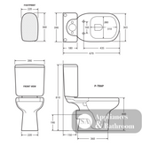 Fienza Rak 222722I Liwa Close-Coupled Suite P-Trap - Ivory - Closed Coupled Suites