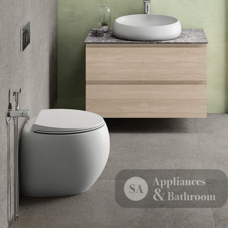 Fienza Rak Cloud Wall-Faced Suite - Matte White - Wall Faced Suite