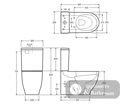 Fienza Rak Moon Back-to-Wall Suite - Back to Wall Suites