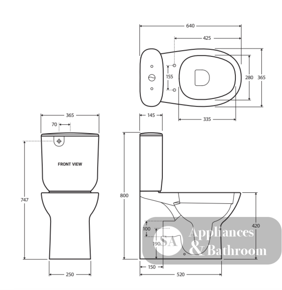 Fienza Rak Morning Back-to-Wall Suite Bottom Inlet - White - Back to Wall Suites