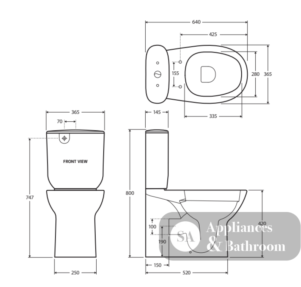 Fienza Rak Morning Back-to-Wall Suite Top Inlet - Back to Wall Suites