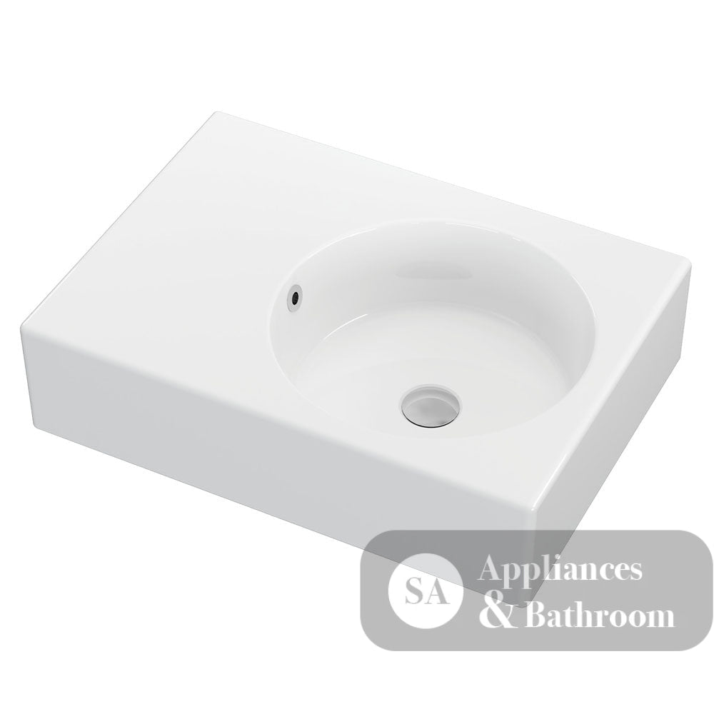 Fienza RB039R Reba Right Bowl Wall Basin No Tap Hole - Basins