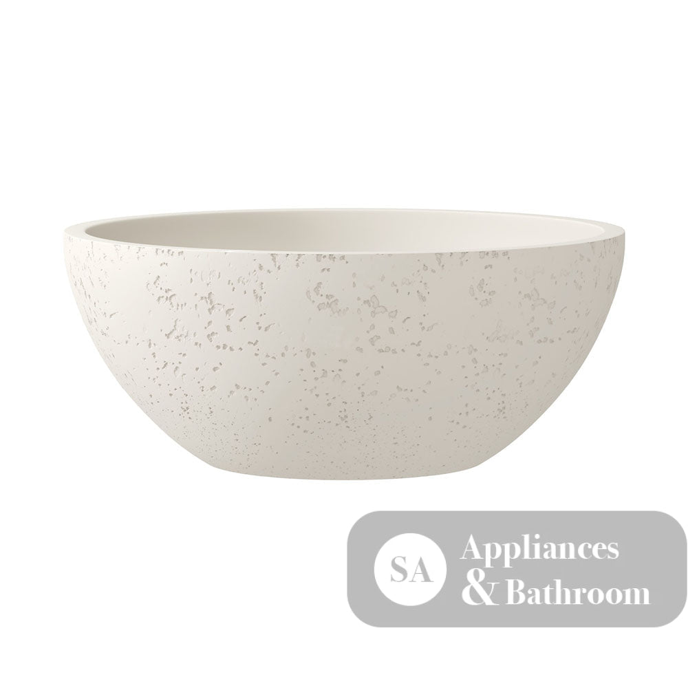 Fienza RB074W Alba Round Concrete Above Counter Basin Warm White - Basins