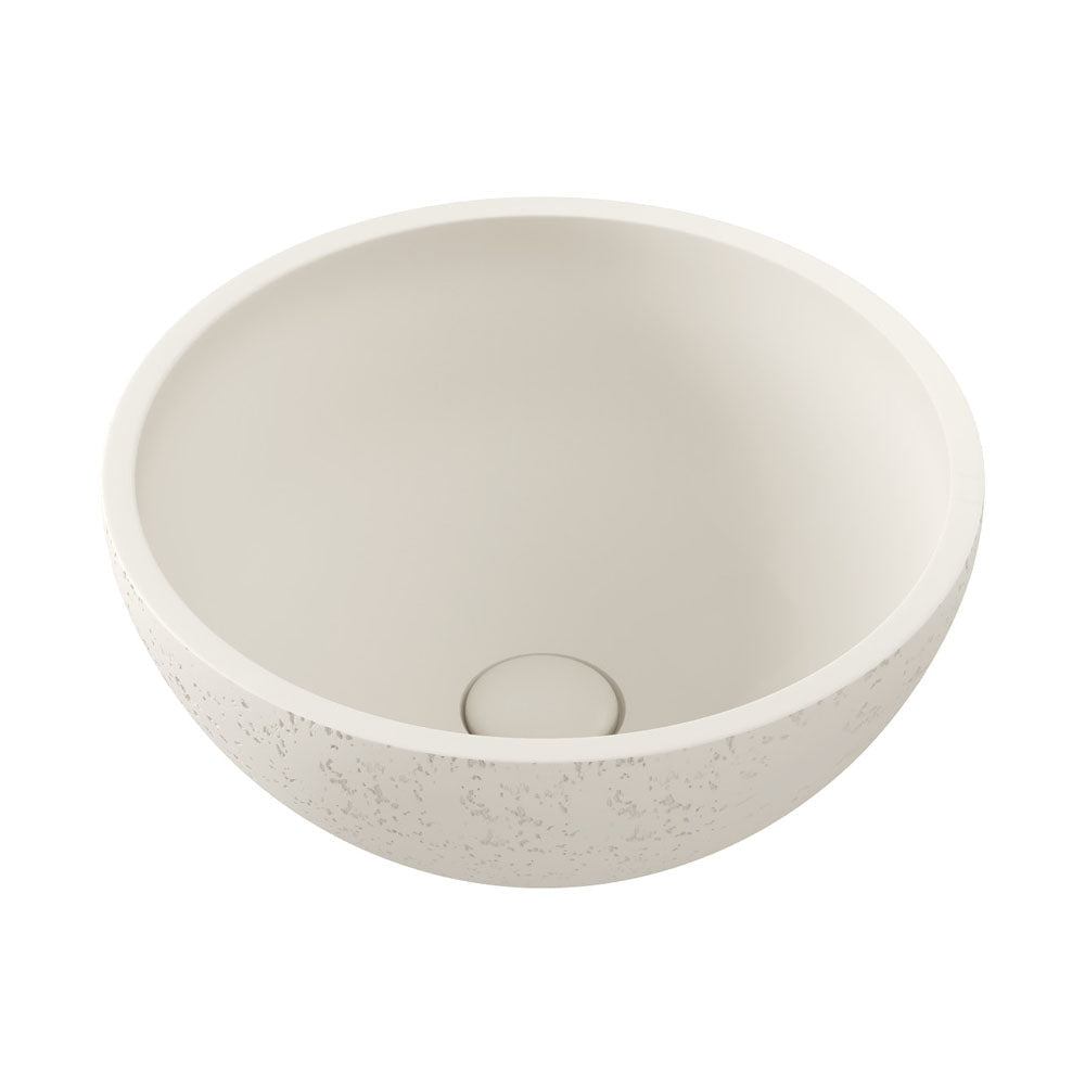 Fienza RB074W Alba Round Concrete Above Counter Basin Warm White - Basins