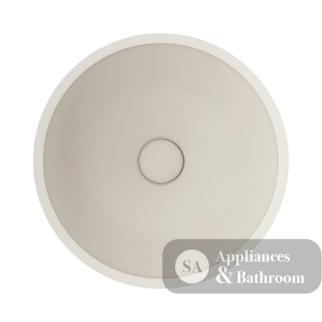 Fienza RB074W Alba Round Concrete Above Counter Basin Warm White - Basins