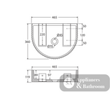 Fienza RB078 Valentina Fluted Arch Concrete Wall Basin Warm Grey - Basins