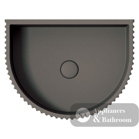 Fienza RB078 Valentina Fluted Arch Concrete Wall Basin Warm Grey - Basins
