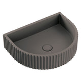 Fienza RB078 Valentina Fluted Arch Concrete Wall Basin Warm Grey - Basins