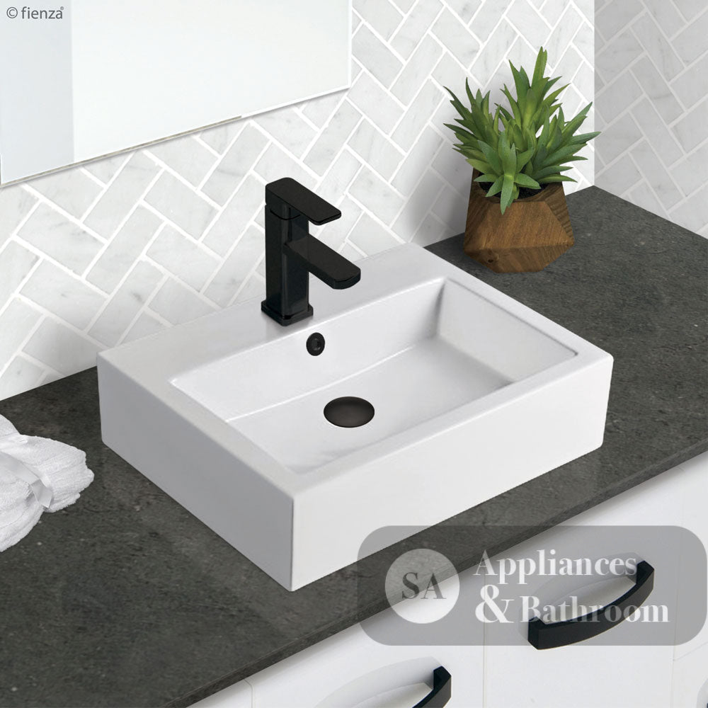 Fienza RB07N Modena Above Counter Basin 1 Tap Hole White Gloss - Basins
