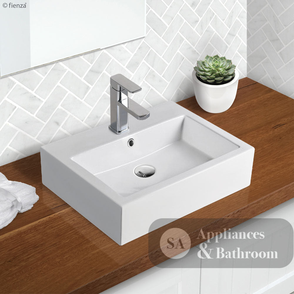 Fienza RB07N Modena Above Counter Basin 1 Tap Hole White Gloss - Basins