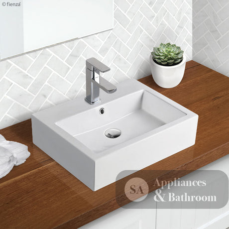 Fienza RB07N Modena Above Counter Basin 1 Tap Hole White Gloss - Basins