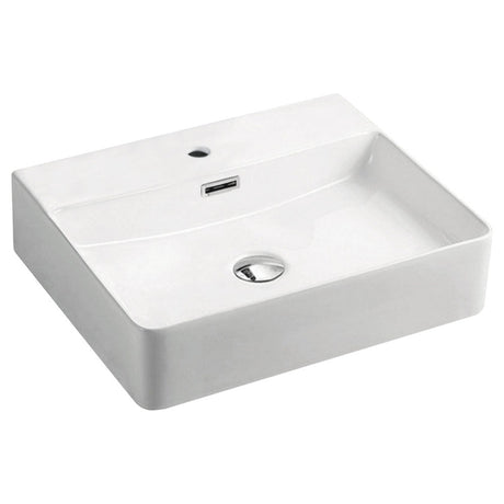 Fienza RB2173 Petra Above Counter 1 Tap Hole Ceramic Basin White - Basins