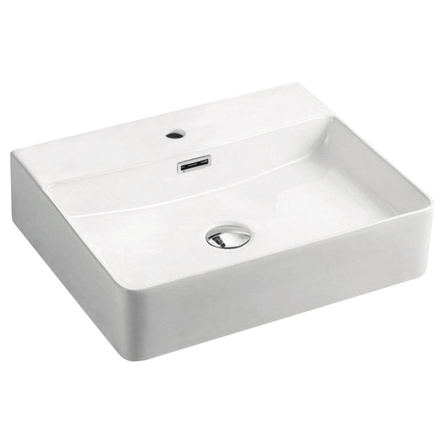 Fienza RB2173 Petra Above Counter 1 Tap Hole Ceramic Basin White - Basins